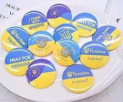 Брошки-значки асорті Україна 3.5 см