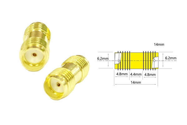 Перехідник SMA Female - SMA Female AMASS прямий - 1 шт.