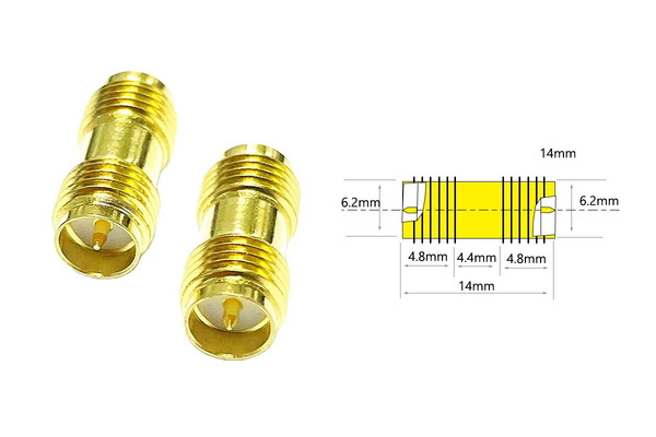 Перехідник RP-SMA Female - RP-SMA Female AMASS прямий - 1шт.