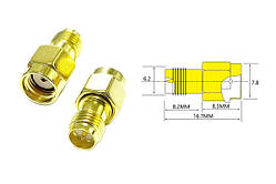 Перехідник RP-SMA Male - RP-SMA Female AMASS прямий 1 шт.