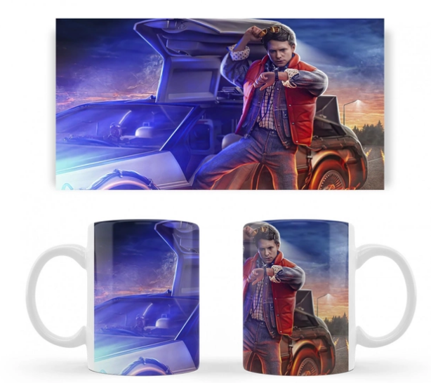 Чашка біла керамічна назад у майбутнє (Back to the Future) ABC