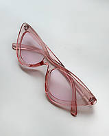 Стильные женские солнцезащитные очки «лисички» розовые