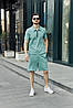 Мужской спортивный костюм на парня комплект Босс бирюзового цвета, летние мужские комплекты легкие стильные, фото 6