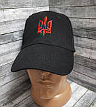 Чорна кепка з червоним тризубом, недорого. Бюджетна модель хорошої якості, фото 8