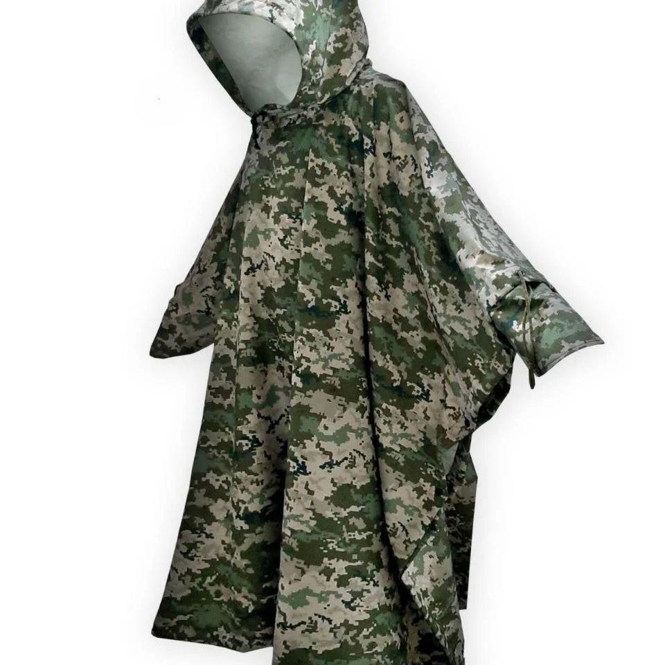 Дощовик волого захисна накидка тент, намет піксель розмір М -До 178 см, фото 1