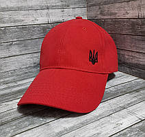 Червона кепка з тризубом, недорого. Літня модель хорошої якості