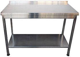 Стіл виробничий із п/об бортом і полицею 1000х800х850 мм