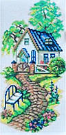 Набор Алмазная мозаика вышивка "Уютная Дача" мостик цветы домики Тропа домой полная выкладка 5d 31.5х17 см
