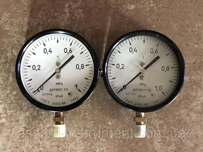 ДМ1001 У2 Манометр загальнотехнічний 10 кгс/см2(1МПа, 100000 кПа) Ф100 ...