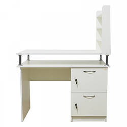 Манікюрний стіл на три ящики з бічними поличками Стандарт 1