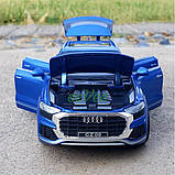 Машинка іграшка Audi Q8 Quattro металева моделька колекційна 16 см Синій (60082), фото 8