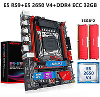 Комплект материнская плата LGA 2011-3 X99 MACHINIST RS9 + Xeon E5 2650 V4 + 32G DDR4 ECC RAM 2133МГц