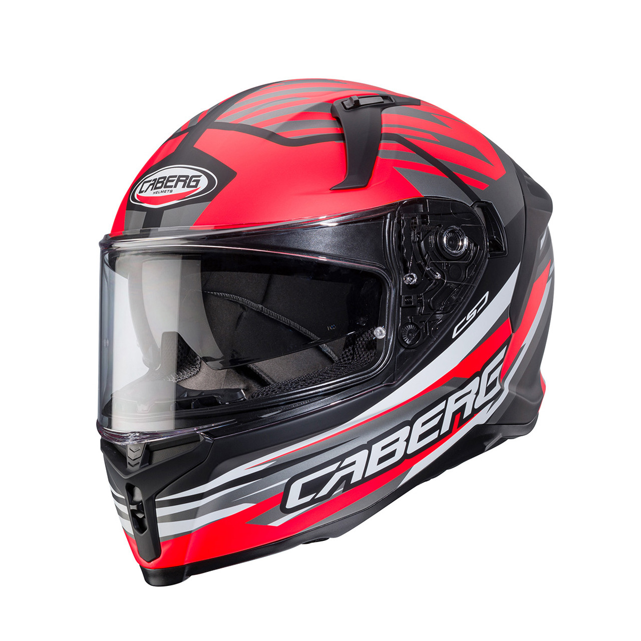 МОТОШОЛОМ ЗАКРИТИЙ CABERG AVALON X KIRA КОЛІР ЧОРНИЙ МАТОВИЙ / СІРИЙ / ЧЕРВОНИЙ ФЛЮОРЕСЦЕНТНИЙ / БІЛИЙ, фото 1
