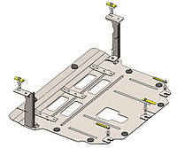 Защита двигателя для HYUNDAI Creta 2014- двигатель + КПП + радиатор, V-1.6MPi / (Кольчуга) на Хюндай Крета,