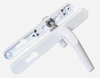 Ручка нажимная на планке для металлопластиковых дверей 85/28 с пружиной PINAR белая