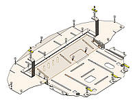Защита двигателя для KIA K5 2015-2018 двигатель + КПП + радиатор, V-2.0LPI / (Кольчуга) на Киа К5, Арт: