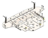 Захист двигуна для KIA Soul 2018- двигун + КПП + радіатор, V-2.0i / (Кольчуга) на Киа Соул, Арт: 1.1134.00