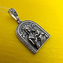 Срібна підвіска із цирконієм Богородиця Невпинна допомога 925 проба