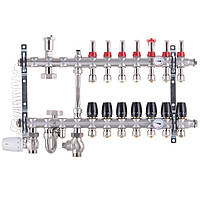 Коллектор для теплого пола в комплекте со смесительной группой и байпасом без насоса 1"х7 Koer S1012-07