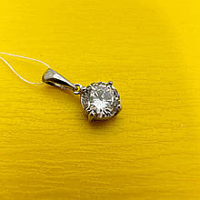 Гарна срібна підвіска із великим кубічним цирконієм 925 проба