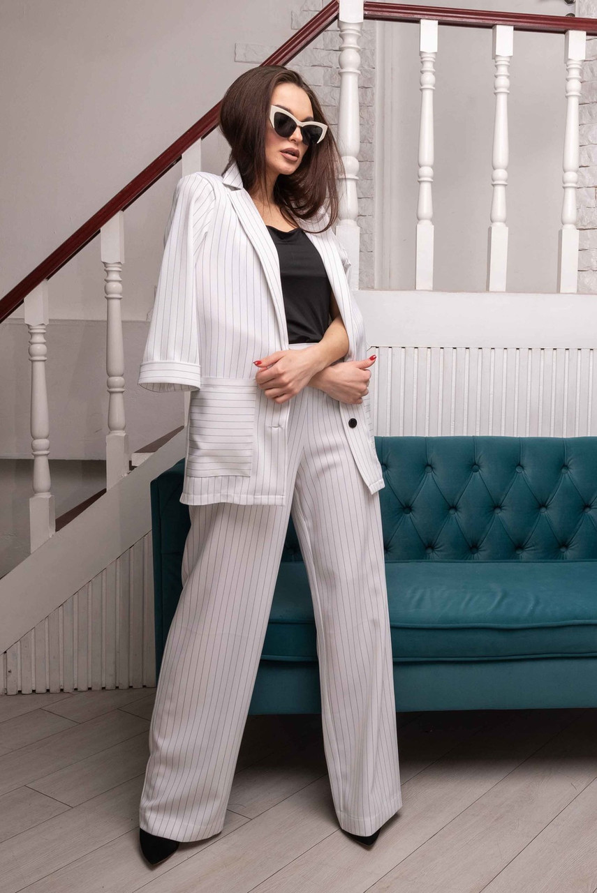 Вільні прямі брюки Кріспі із завищеною талією 42-52 розміри різні кольори, фото 1