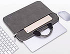 Сумка для Macbook і ноутбуків Bestjing замшева сіра 17", Сірий, фото 2