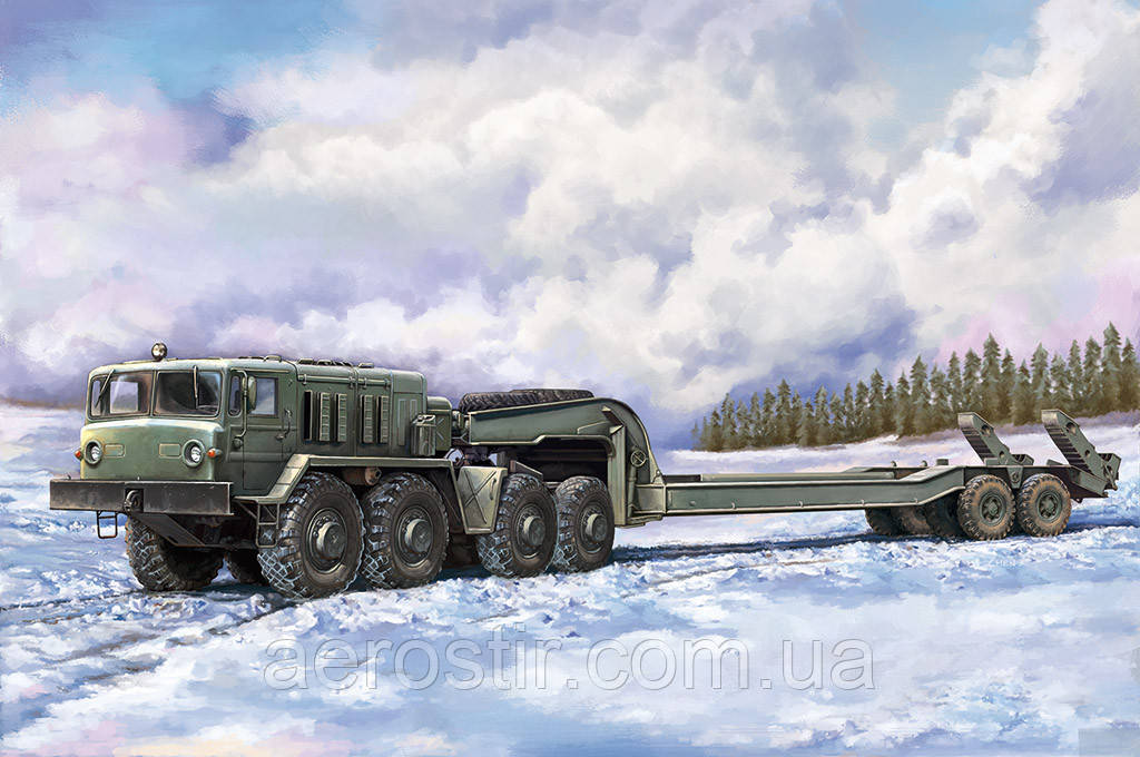 MAZ-537G intermediate type with MAZ/ChMZAP 5247G semi-trailer 1/72 Trumpeter 07194, фото 1