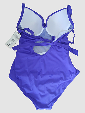 ОПТ Цільний купальник зі сіткою і драпіровкою 5160 яскраво-синій 46-54 на укр 50 52 54 56 58 розмір, фото 2