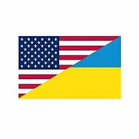 Шеврон флаг США-Украина Шевроны на заказ Военные шевроны на липучке Патчи ВСУ (AN-12-537-7)