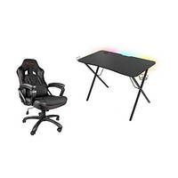 Кресло компьютерное Genesis Nitro 330 Armchair Черное и стол Genesis Holm 200 RGB