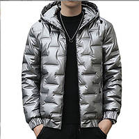 Куртка чоловіча демісезонна(на тонкому утеплювачі) сталевого кольору 52 р.весна-осінь модна стильна для чоловіків