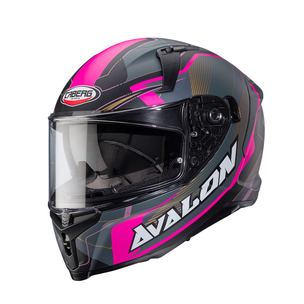 МОТОШОЛОМ ЗАКРИТИЙ CABERG AVALON X OPTIC КОЛІР ЧОРНИЙ МАТОВИЙ / СІРИЙ / ФУКСІЯ, фото 1