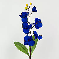 Ветвь орхидеи сатиновая В=78 см| Цвет - голубой |Производитель - Польша| Упаковка 12шт