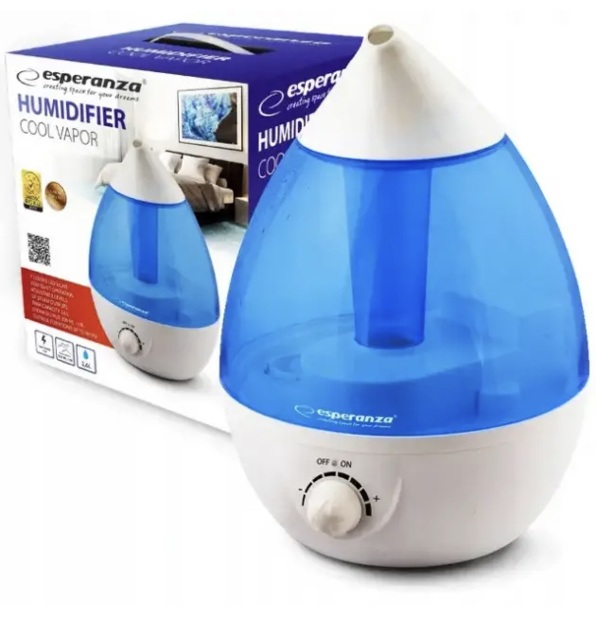 Ультразвуковий зволожувач повітря Esperanza Cool Vapor EHA005 2,6л, фото 1