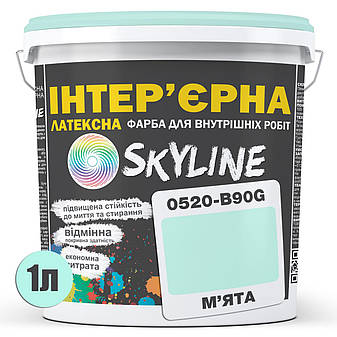 Фарба Інтер'єрна Латексна Skyline 0520-B90G М'ята 1л від Latinta, фото 2