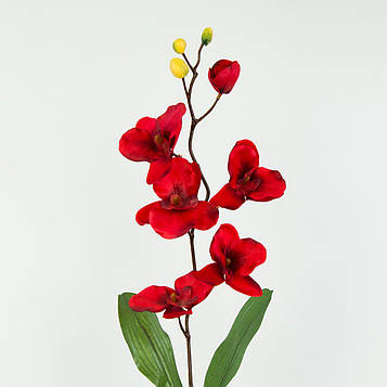 Гілка орхідеї сатинова | В=78 см| Колір - червоний |Виробник - Польща| Упаковка - 12шт