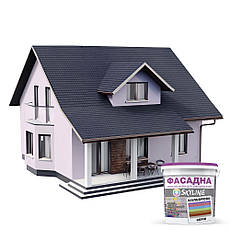 Фарба Акрил-латексна Фасадна Skyline 0505-R50B Йогурт 10л, фото 4