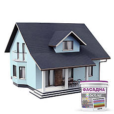 Фарба Акрил-латексна Фасадна Skyline 0507-B20G Фреш Айс 1л, фото 4