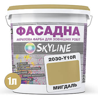 Фарба Акрил-латексна Фасадна Skyline 2030-Y10R Мигдаль 1л, фото 3