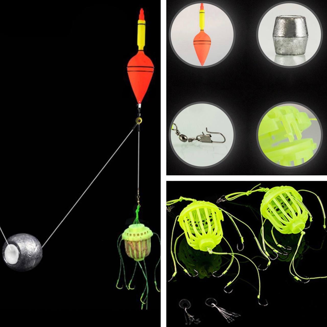 Готовая оснастка для ловли толстолоба флуоресцентная (2шт в коробке), фото 1