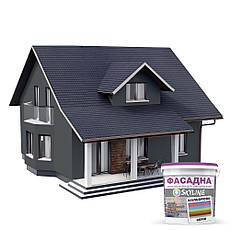 Фарба Акрил-латексна Фасадна Skyline 6502-G Касторовий 1л, фото 4