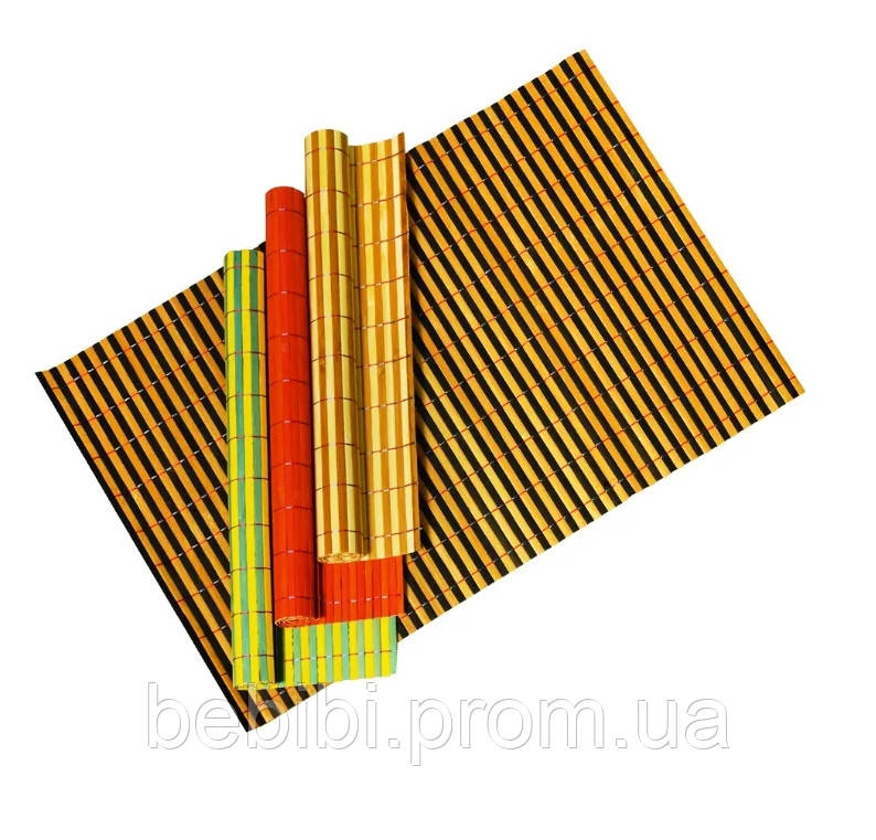Килимок настільний із бамбука для сушіння посуду. (Кольорові). 44×30 см.