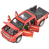 Машинка пікап Chevrolet Silverado моделька іграшка металева 18 см Червоний (60087), фото 6