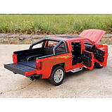 Машинка пікап Chevrolet Silverado моделька іграшка металева 18 см Червоний (60087), фото 8