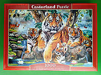 Пазлы 1000 элементов Castorland 104413 Семья тигров у ручья