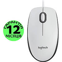 Компьютерная мышь для ПК и ноутбука Logitech M100 белая, USB, средний размер, мышка юсб лоджитек