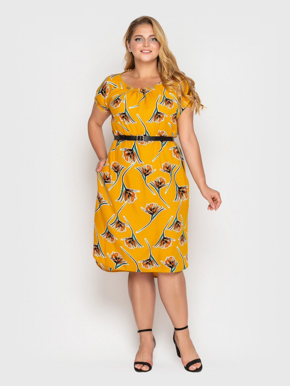 Плаття літнє жіноче Палітра гірчиця, фото 1