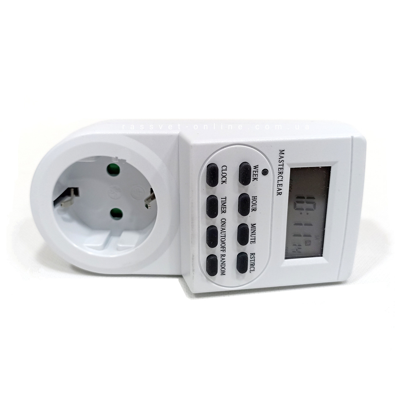 Розетка з таймером тижнева Timer-2 61925 ТМ22 16А 3600W max електронна (Feron ТМ22) 10 програм з пам'яттю