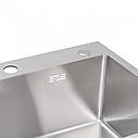 Мийка для кухні інтегрована Lidz Handmade H5050 (LDH5050BRU35375) Brushed Steel 3,0/1,0 мм, фото 7