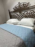 Летнее одеяло/покрывало Casablanket двухстороннее 160х220см Голубой с серым